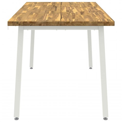 Rektangulært spisebord i massivt akacietræ 160 x 90 x 75 cm - hvid