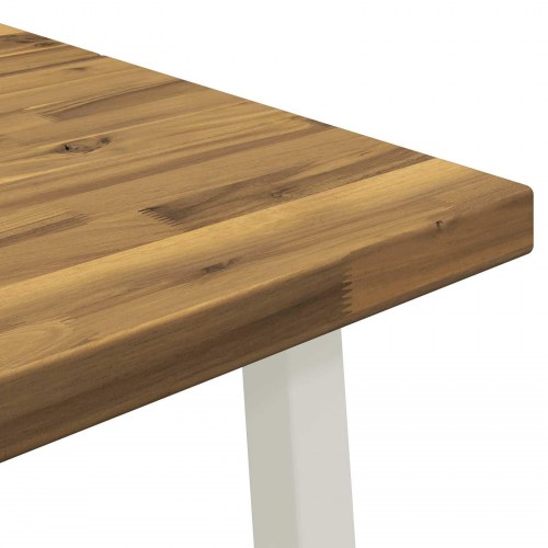 Rektangulært spisebord i massivt akacietræ 160 x 90 x 75 cm - hvid