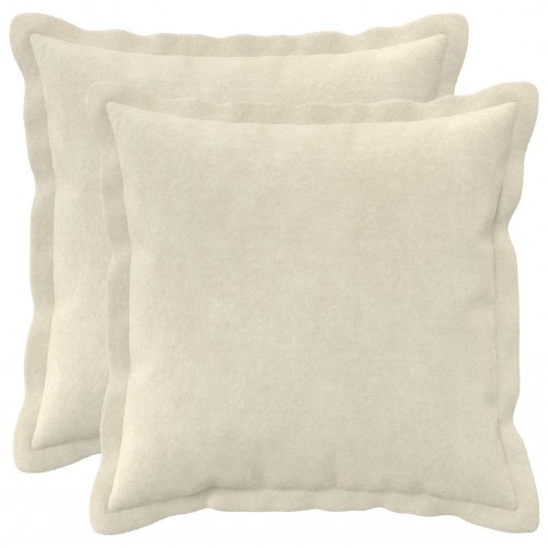 Pyntepuder 2 stk. HOUTEN - cremefarvet 35 x 35 cm