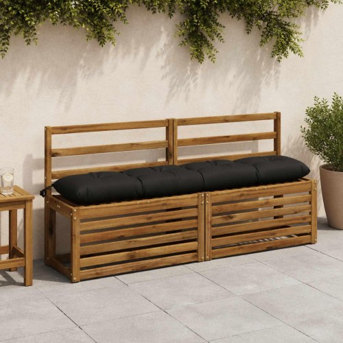 Bænkepuder VIANEN 2 stk. - sort 140 x 30 x 12 cm