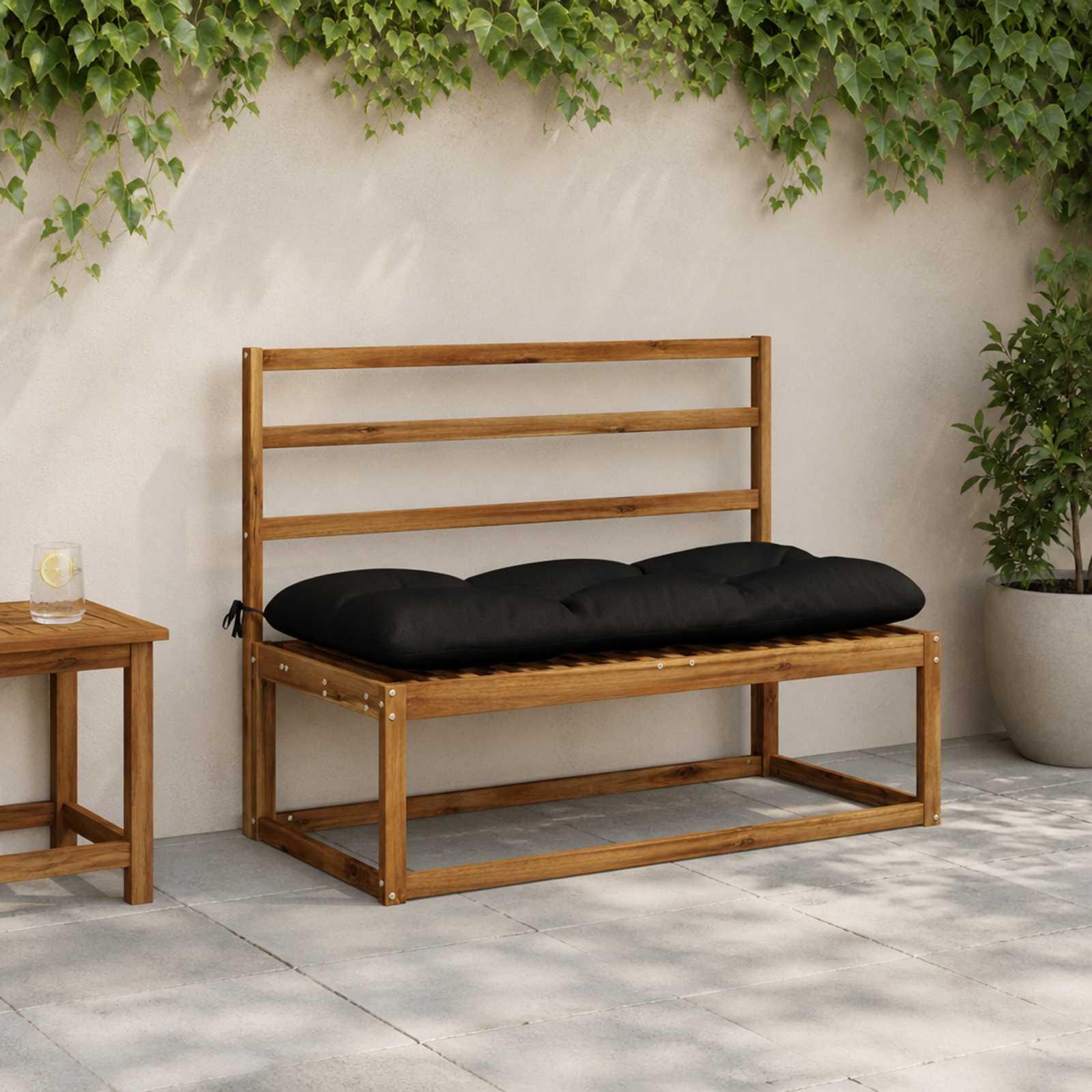 Bænkepuder VIANEN 2 stk. - sort 130 x 50 x 12 cm