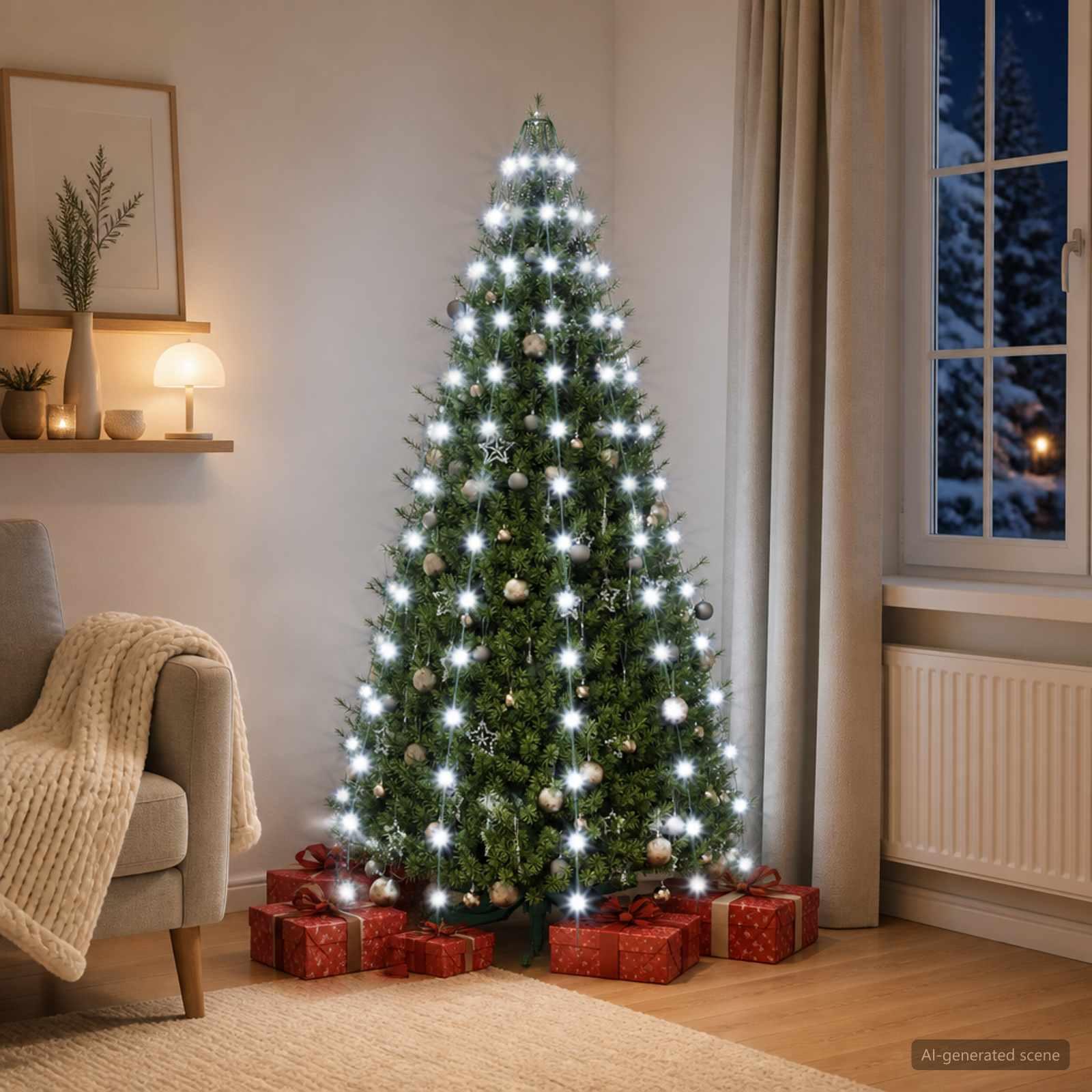 vidaXL Juletræslys 150 LED'er Kold hvid 150 cm