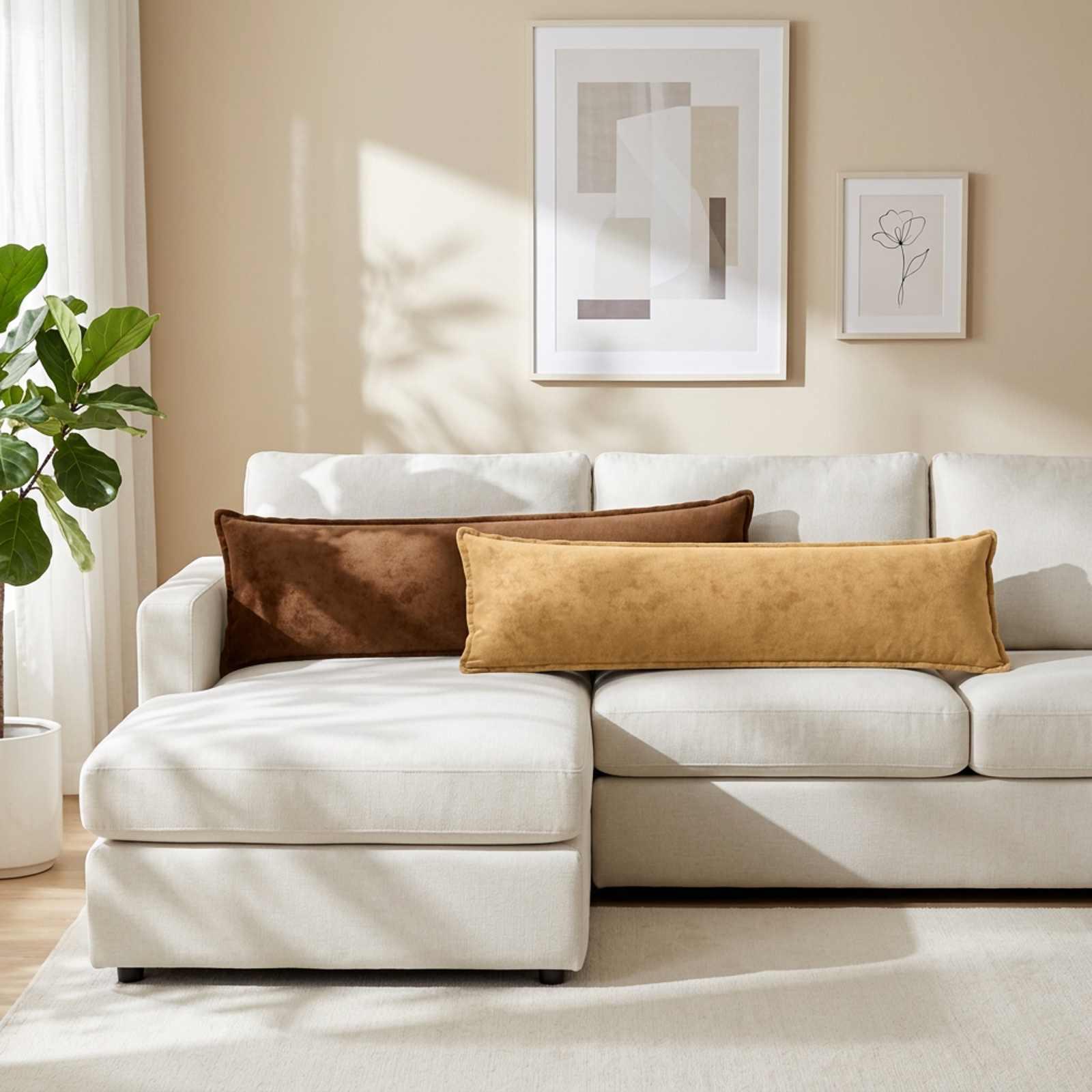 vidaXL Pudebetræk 2 stk. HOUTEN Gråbrun 40 x 145 cm Flannel