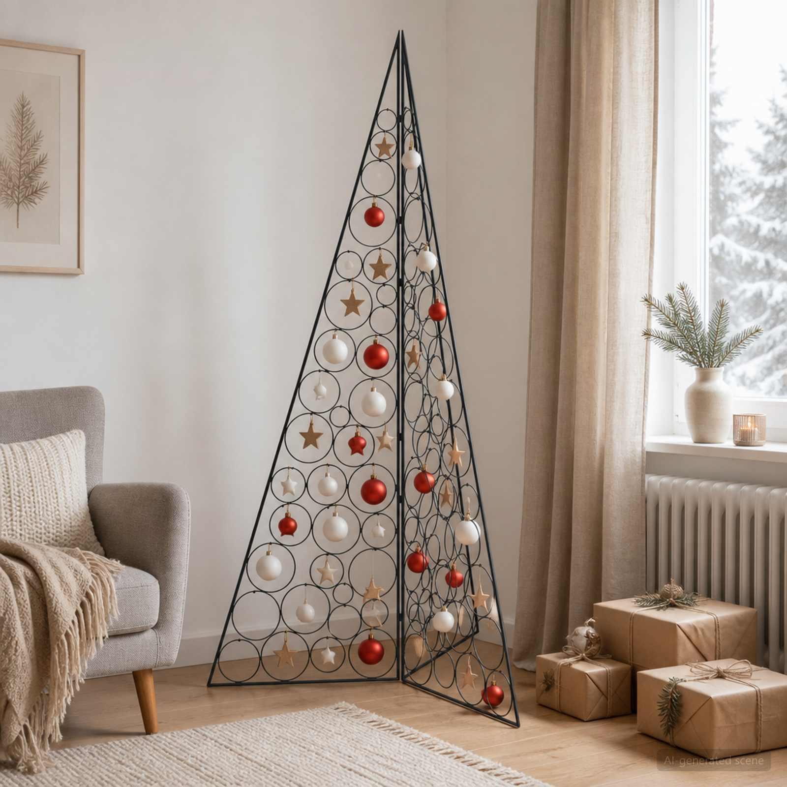vidaXL Metal juletræ KUOPIO 180 cm Stål Sort