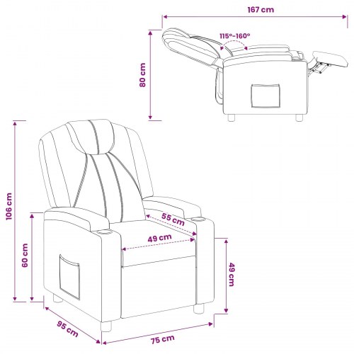 Hvilestol cremefarvet - 75 x 95 x 106 cm