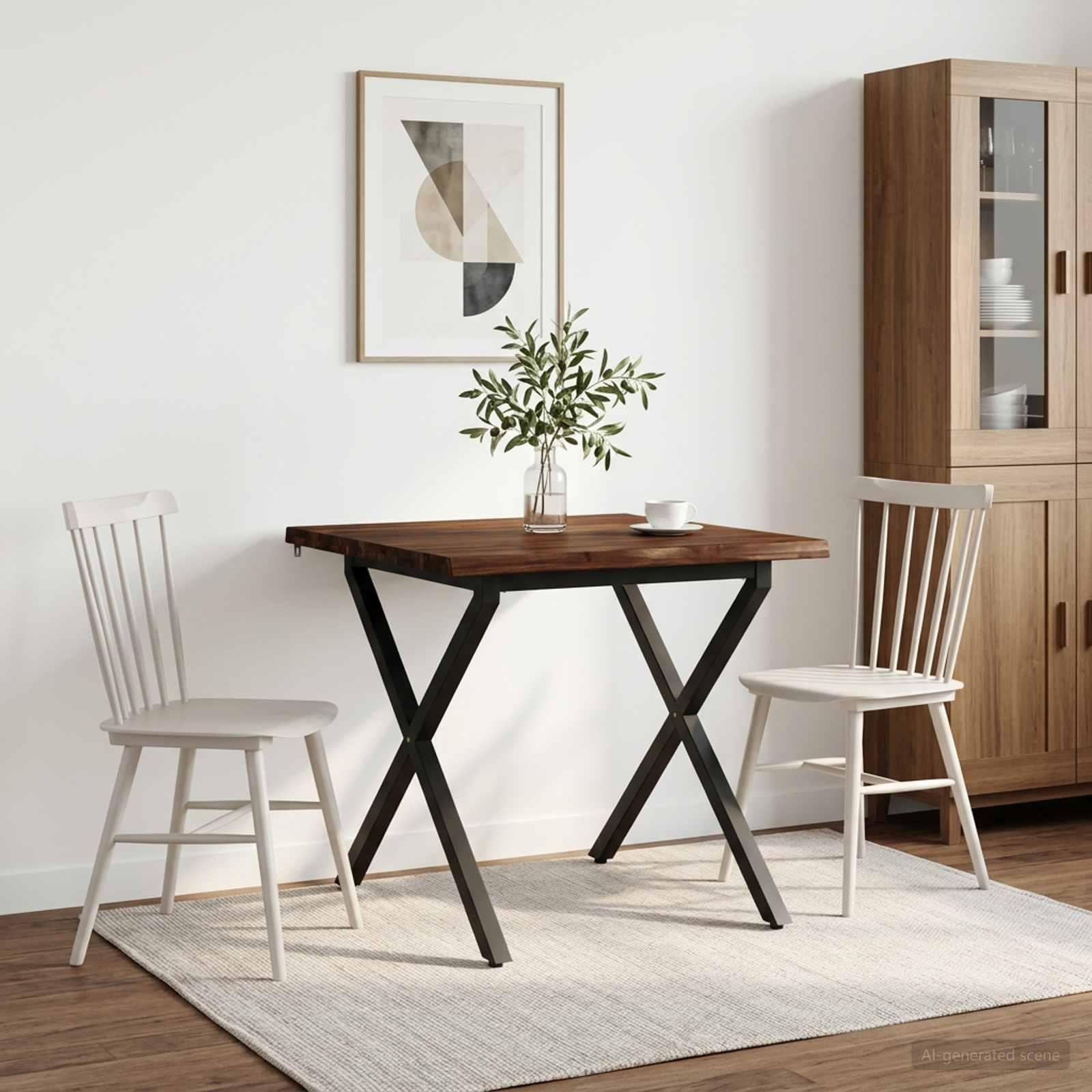 vidaXL Dining table med live edge 60 x 55 x 75 cm Massivt Akacietræ