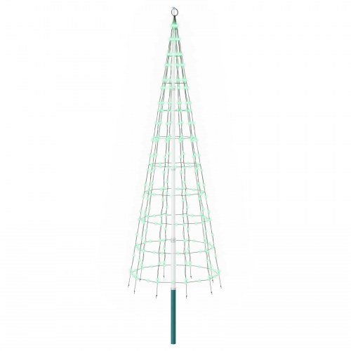 Juletræslys med spyd og flagstang 300 cm - 390 RGB LED