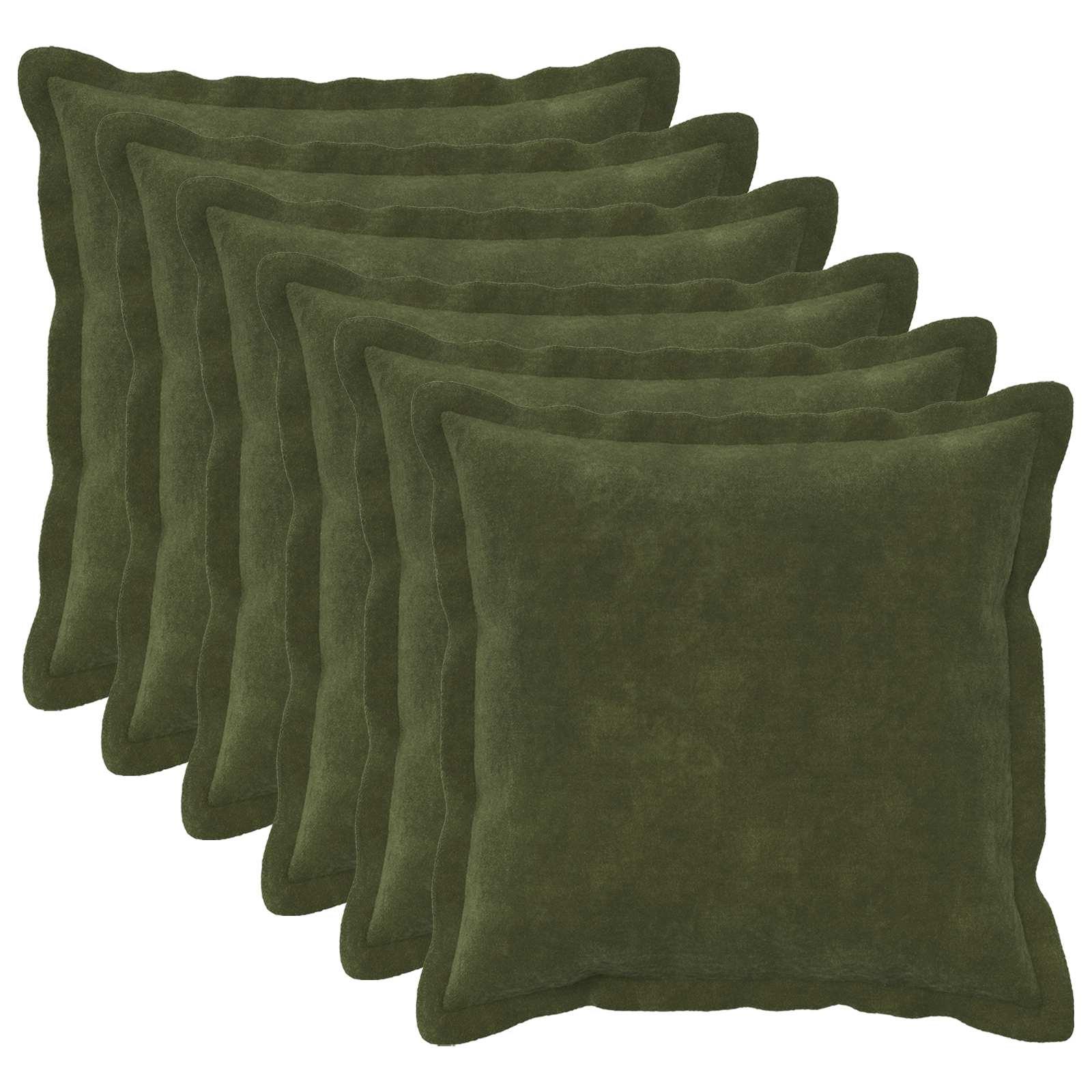 vidaXL Pude 6 stk. HOUTEN Grøn 35 x 35 cm Mikrofiber Fleece
