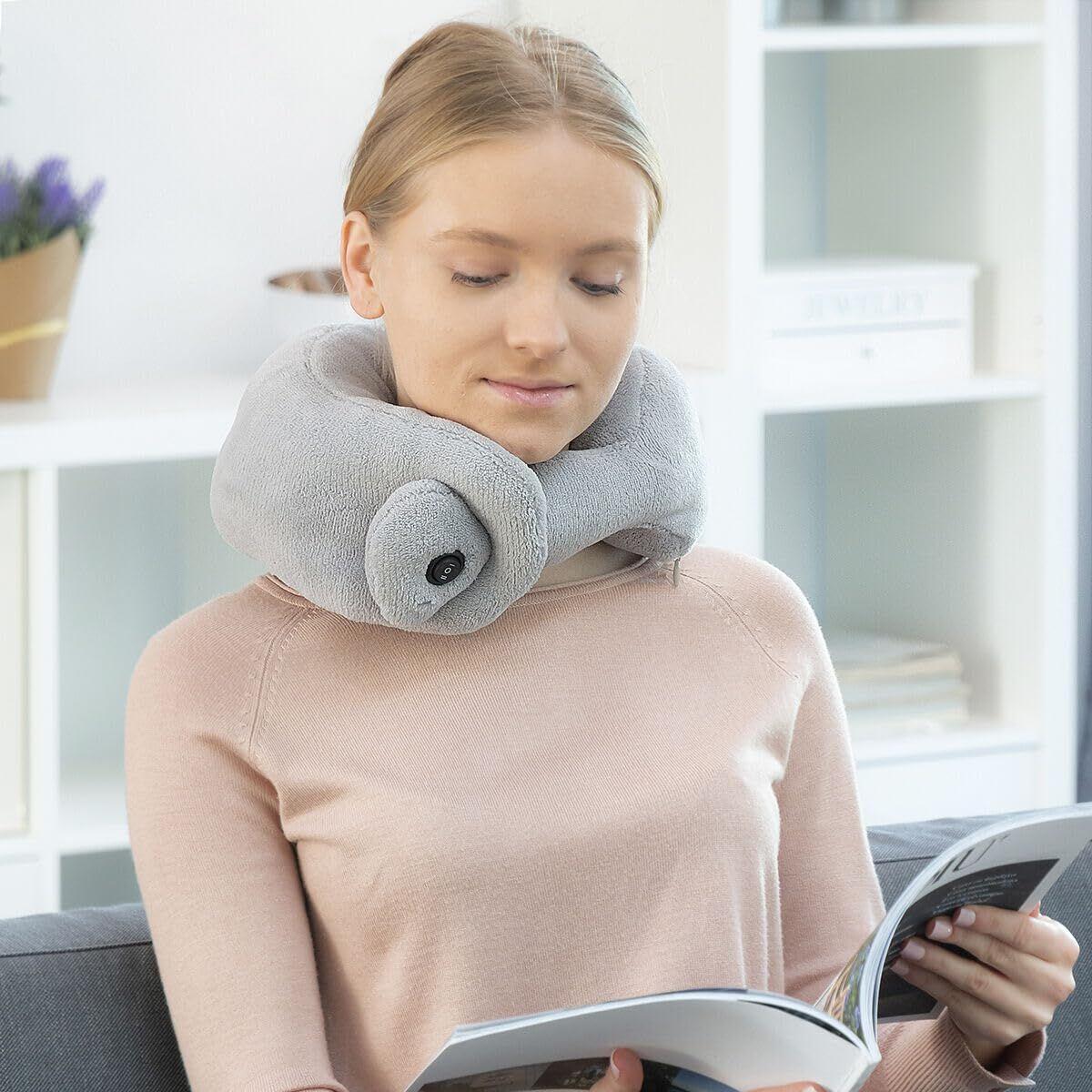Newor nakke massagepude - grå, elektrisk vibrationsmassage