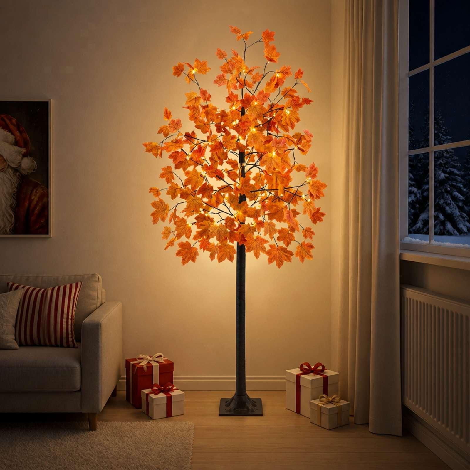 vidaXL LED-lønnetræ Brun 240 cm Plastik 192 LED'er