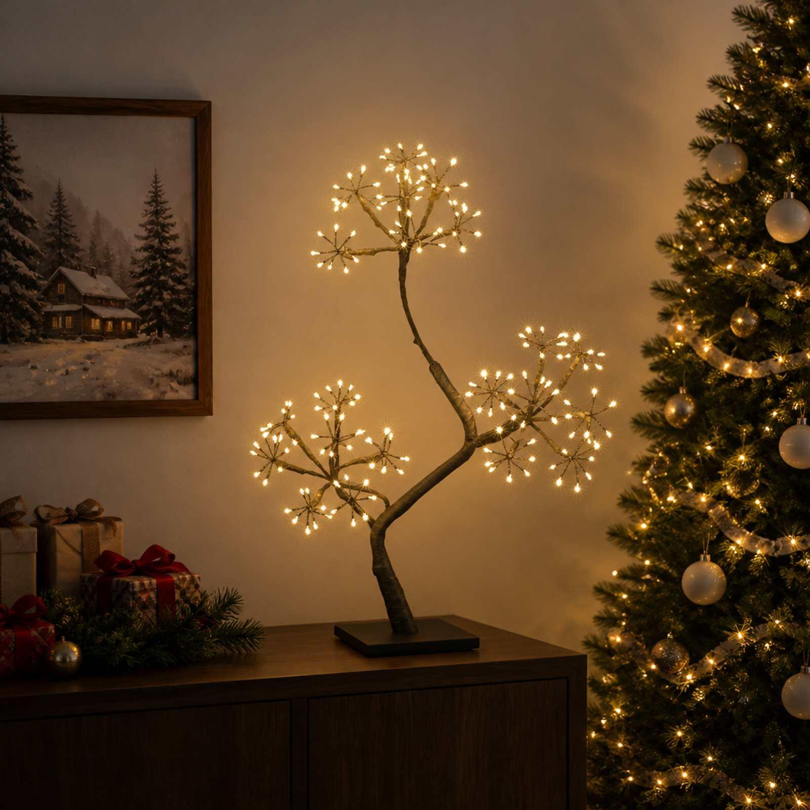 S-formet LED-juletræ Stål 840 LED'er Sort (varm hvid), 45 cm (2 stk)