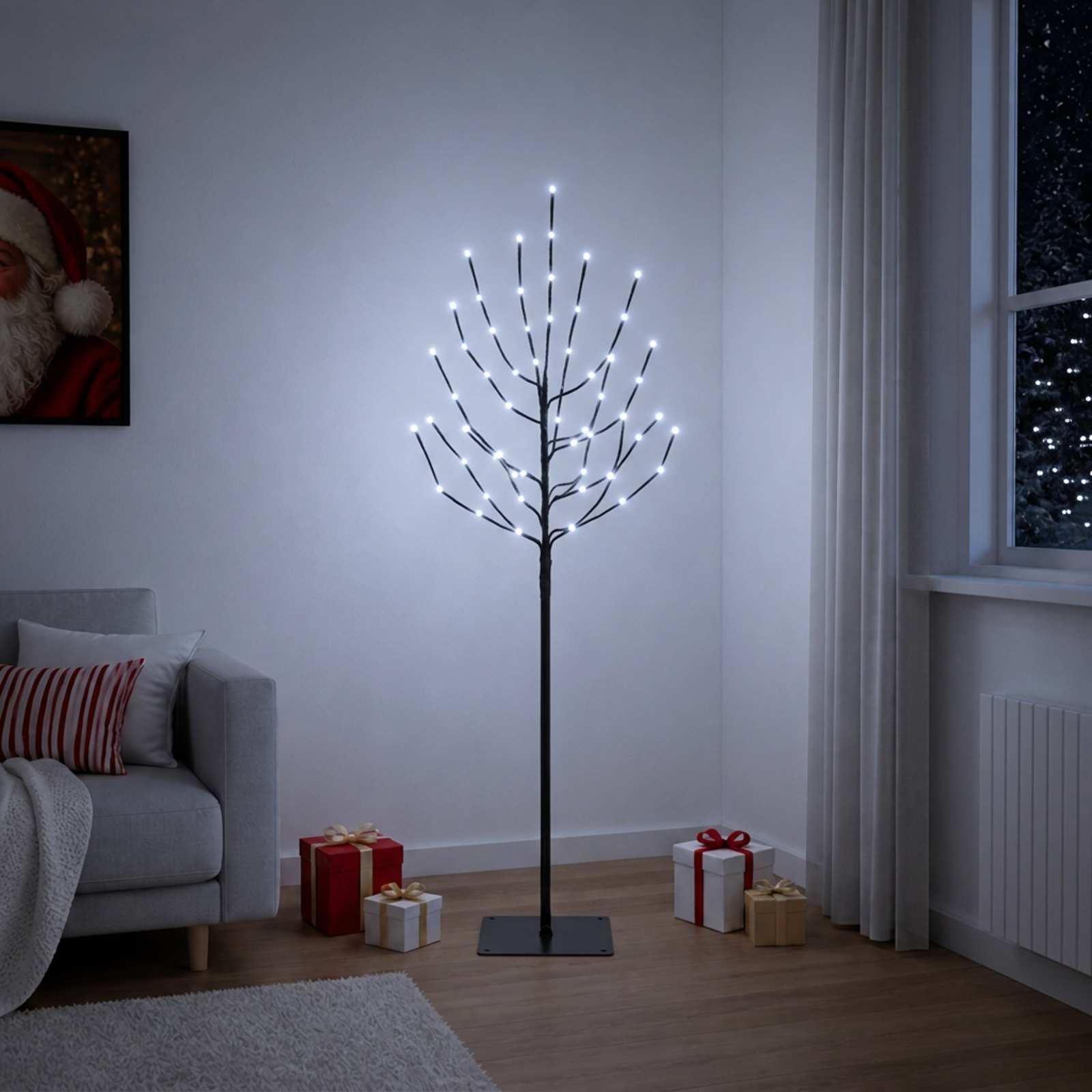 vidaXL LED juletræ Sort 120 cm Stål 100 LED'er