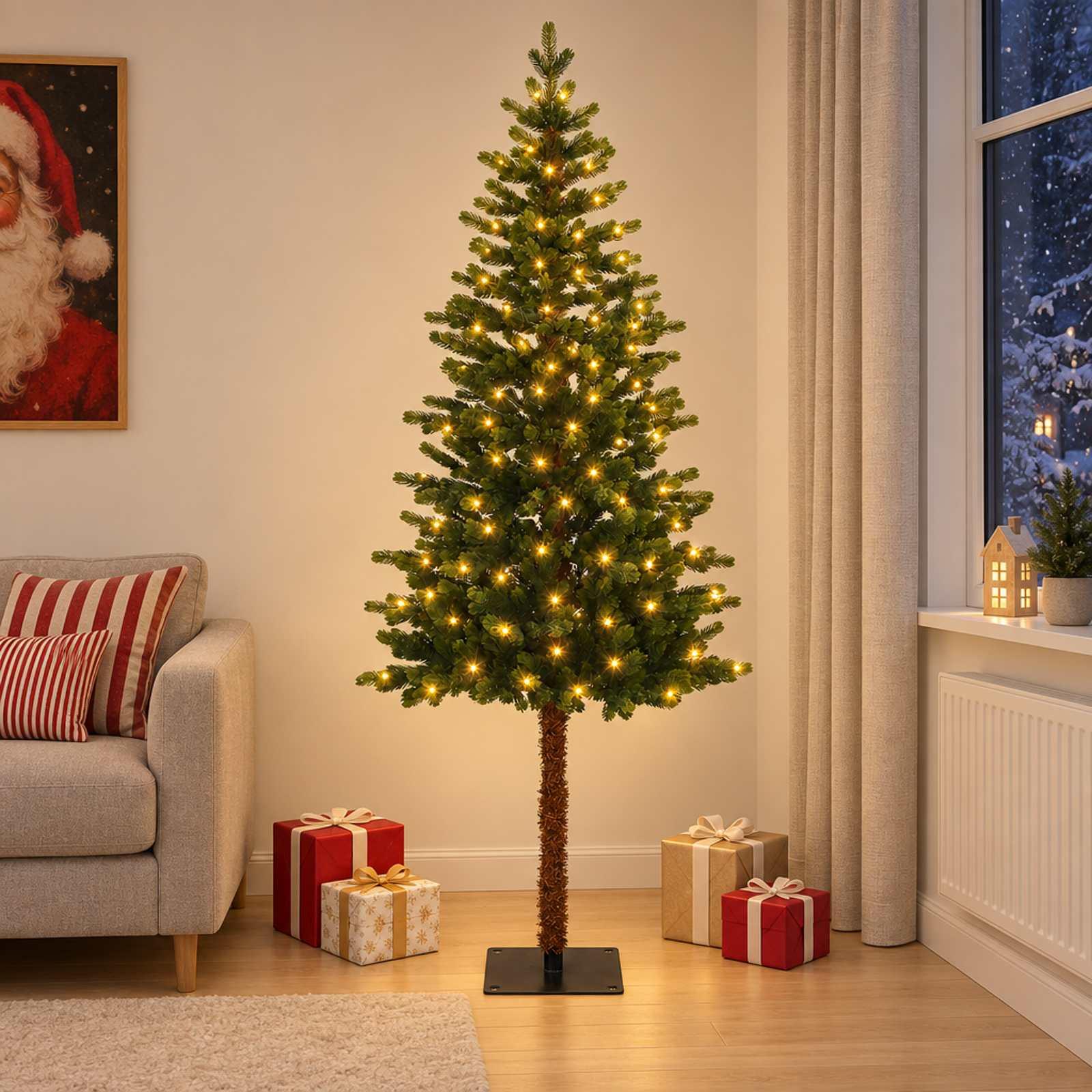 vidaXL Kunstigt Hinged Juletræ 180 cm 300 LED'er Varm hvid