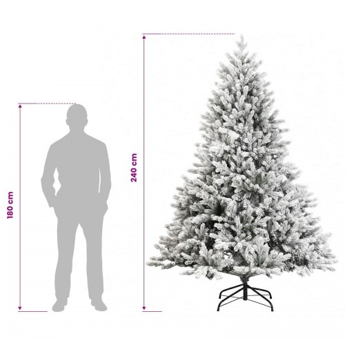 Kunstigt juletræ med hængslede grene 240 cm - grøn/hvid