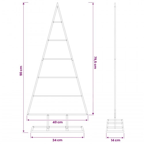 Metal juletræ KUOPIO 90 cm - hvid