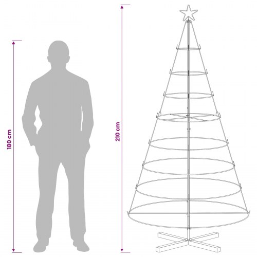 Juletræ i metal med fod KUOPIO 210 cm - hvid