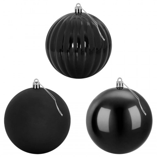 Julekuglesæt 4 stk. XXL - sort, Ø 20 cm