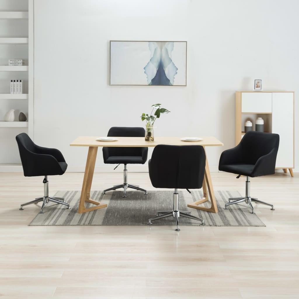 Drejelige spisebordsstole 4 stk. stof sort