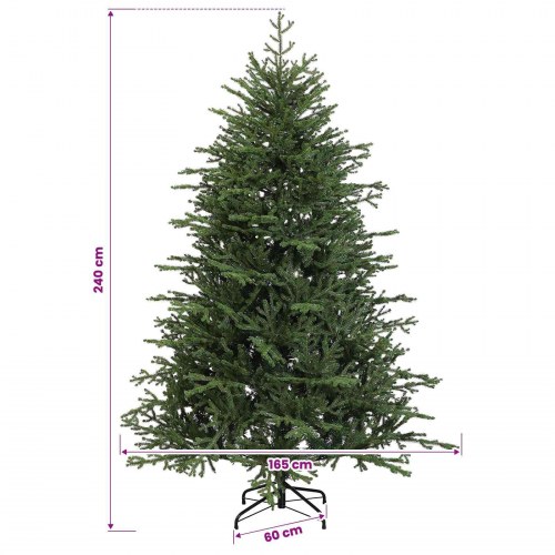 Kunstigt juletræ med julekugler og 300 LED - 240 cm