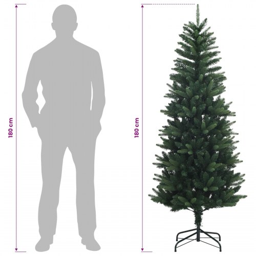 Kunstigt juletræ med julekugler og 300 LED 180 cm - varm hvid