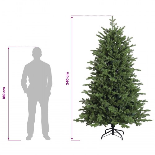 Kunstigt juletræ med julekugler 240 cm - 300 LED varm hvid