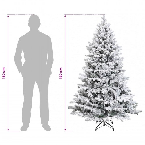 Kunstigt juletræ med kugler 180 cm 300 LED - varm hvid