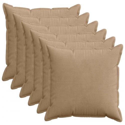 Pudebetræk HOUTEN brun 80 x 80 cm cordfløjl - 6 stk.