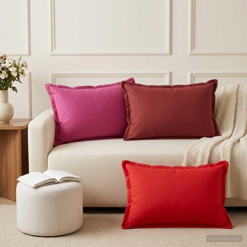 Puder 2 stk. HOUTEN vinrød 50 x 70 cm