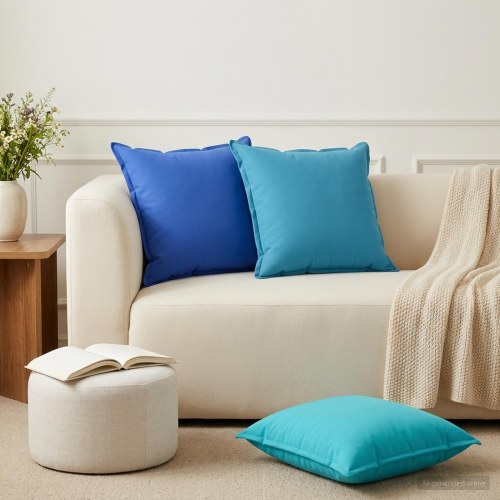 Pyntepuder 2 stk. HOUTEN - turkis 60 x 60 cm
