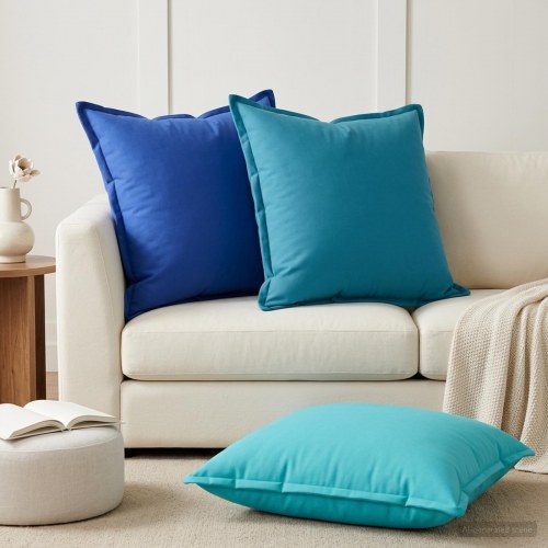 Puder 2 stk. HOUTEN - turkis 70 x 70 cm