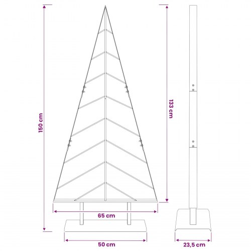 Metaljuletræ KUOPIO 150 cm - hvid
