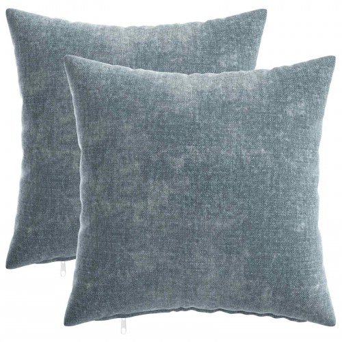 Pyntepuder Heerlen 2 stk. - lyseblå chenille 30 x 30 cm