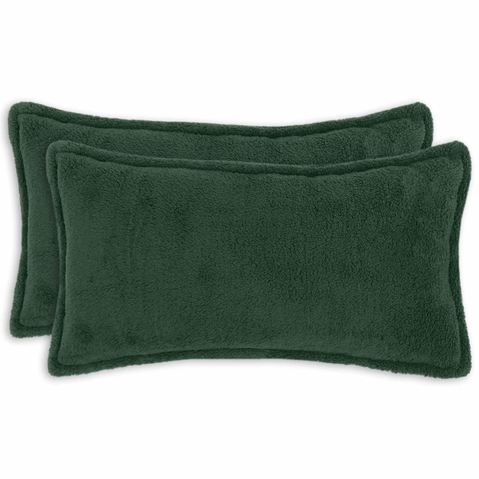 Pudebetræk HOUTEN 2 stk. - mørkegrøn bouclé 40 x 80 cm
