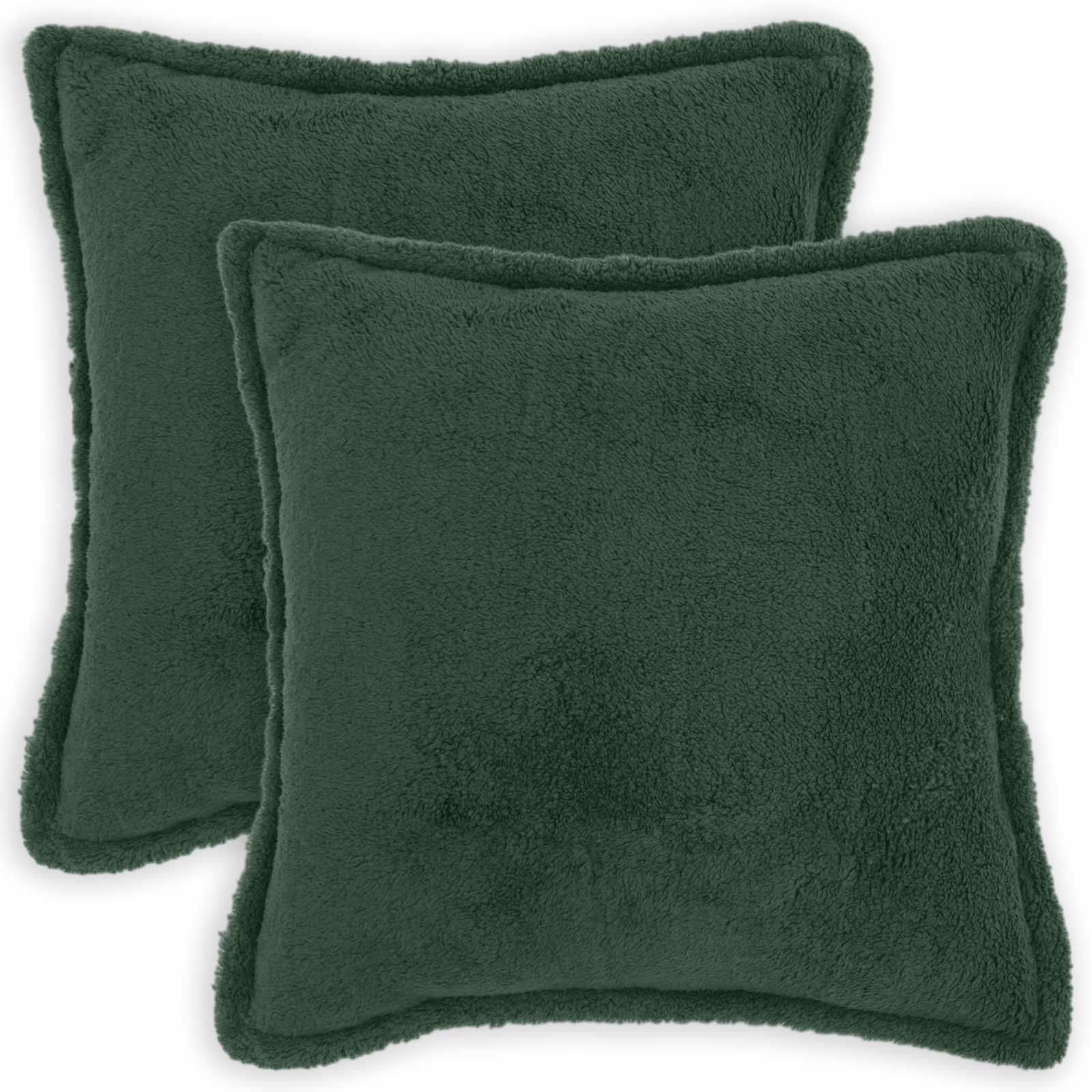 Pudebetræk HOUTEN 2 stk. - mørkegrøn 80 x 80 cm bouclé