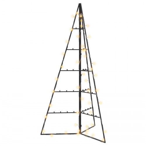 Metaljuletræ med LED KUOPIO 100 cm - sort/varm hvid