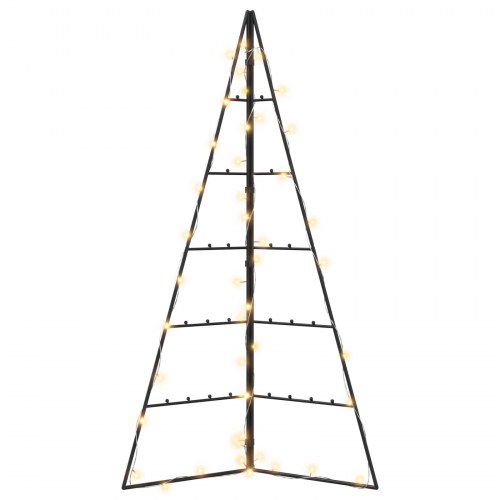 Metaljuletræ med LED KUOPIO 100 cm - sort/varm hvid