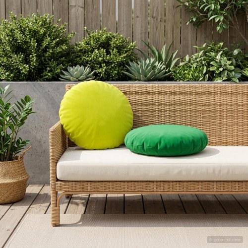 Pudesæt 6 stk. grøn Ø 50 cm polyester