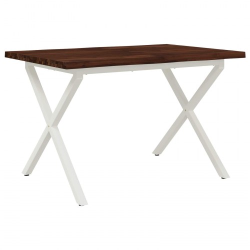 Spisebord med live edge 110 x 55 x 75 cm - akacietræ/hvid