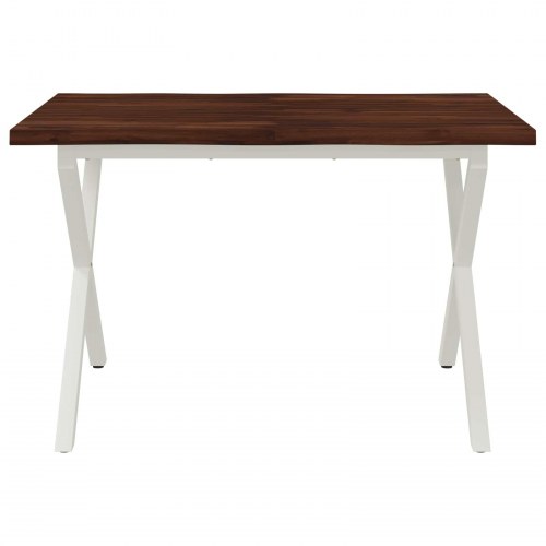Spisebord med live edge 110 x 55 x 75 cm - akacietræ/hvid