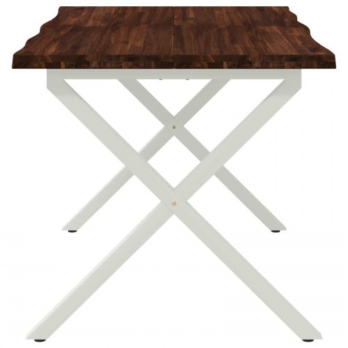 Spisebord med live edge 110 x 55 x 75 cm - akacietræ/hvid