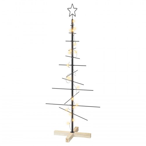 Juletræ i metal KUOPIO 120 cm med LED - sort/varm hvid