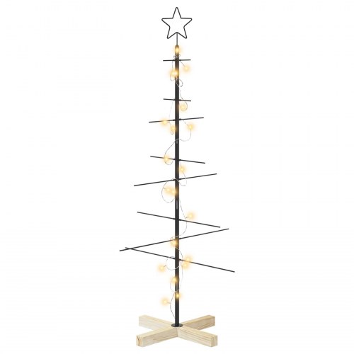 Juletræ i metal KUOPIO 120 cm med LED - sort/varm hvid