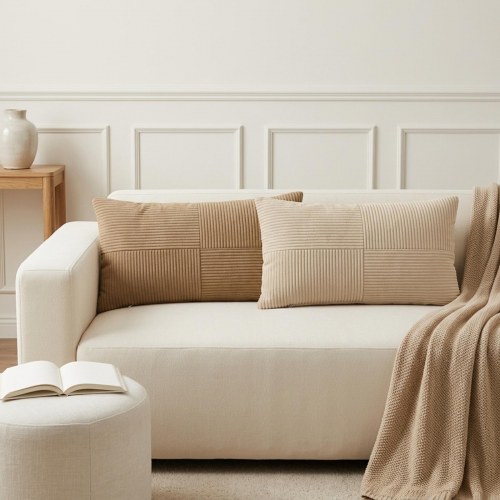 Pudebetræk ALMELO i cordfløjl - brun 40 x 70 cm, 6 stk.