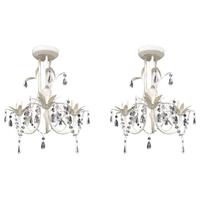 Krystallysekroner 2 stk. elegant hvid