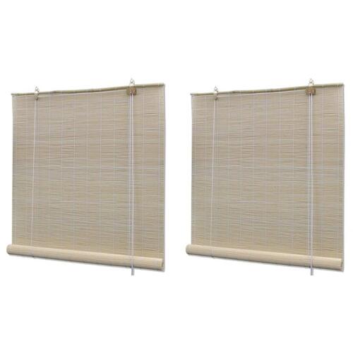 Rullegardiner 2 stk. 120x160 cm naturlig bambus