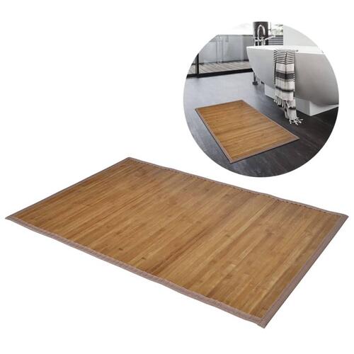 Bademåtter 2 stk. 60 x 90 cm bambus brun
