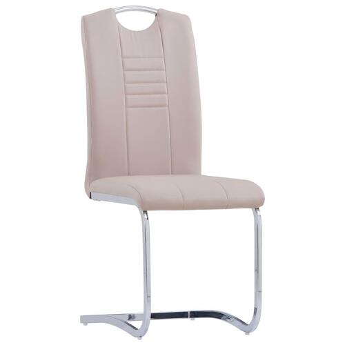 Spisebordsstole med cantilever 6 stk. kunstlæder cappuccino