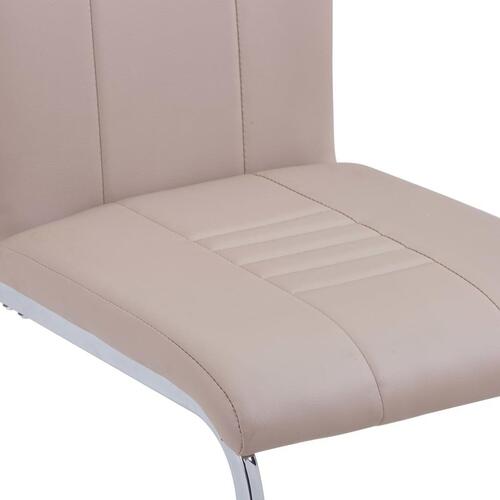 Spisebordsstole med cantilever 6 stk. kunstlæder cappuccino