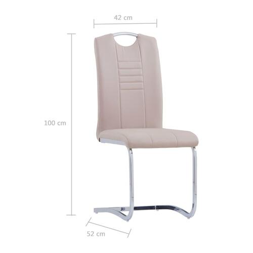 Spisebordsstole med cantilever 6 stk. kunstlæder cappuccino