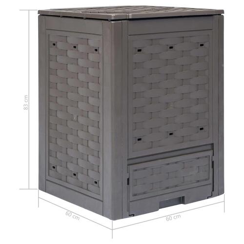 Kompostbeholdere 3 stk. 60 x 60 x 83 cm 900 l brun